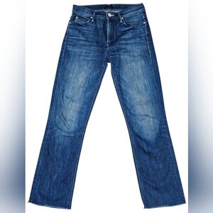 MOTHER The Mid Rise Dazzler Crop Fray ' Squeeze It ' Women's Jeans Size 26